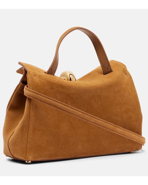 Jacquemus Brown Valerie Small Suede Top-Handle Bag