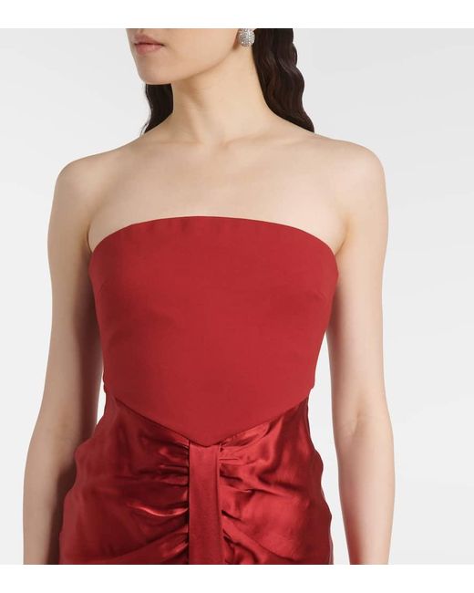 Staud Red Robe Wayfaring Mit Satin