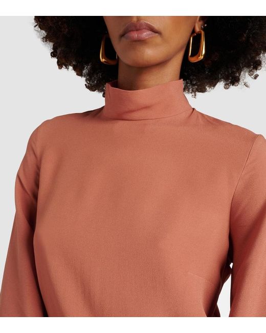Taller Marmo Orange Del Mar Fringed Crepe Midi Dress