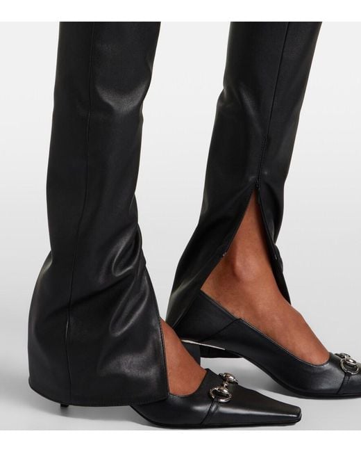 Gucci Black Leather Skinny Pants