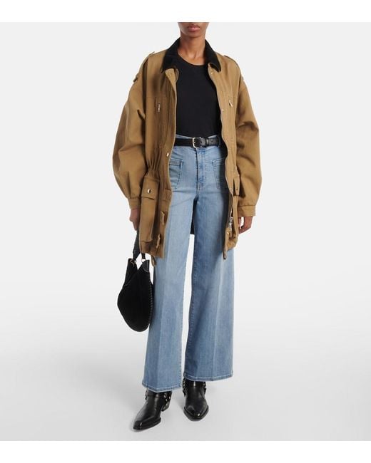 FRAME Blue Le Slim Palazzo Wide-Leg Jeans