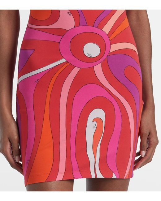 Emilio Pucci Red Iride Printed Minidress
