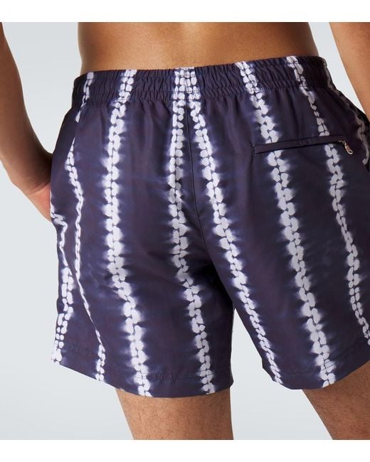 Commas Blue Striped Swim Trunks for men