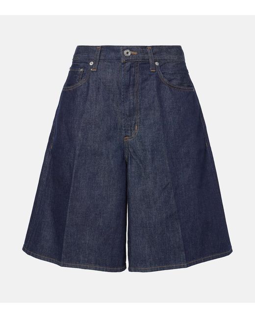 Agolde Blue Nolan High-Rise Denim Bermuda Shorts