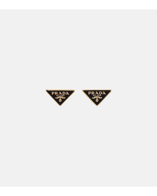 Prada White Enamel Earrings