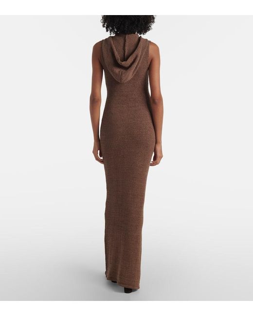 AYA MUSE Brown Maxikleid Rory Aus Einem Baumwollgemisch