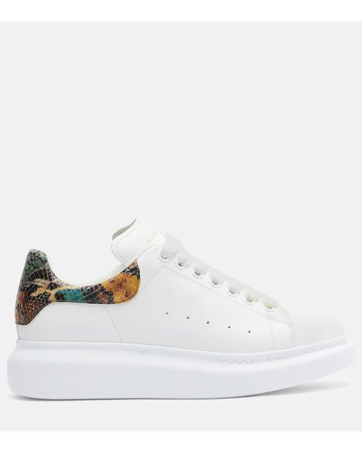 McQueen White Oversized Leather Sneakers