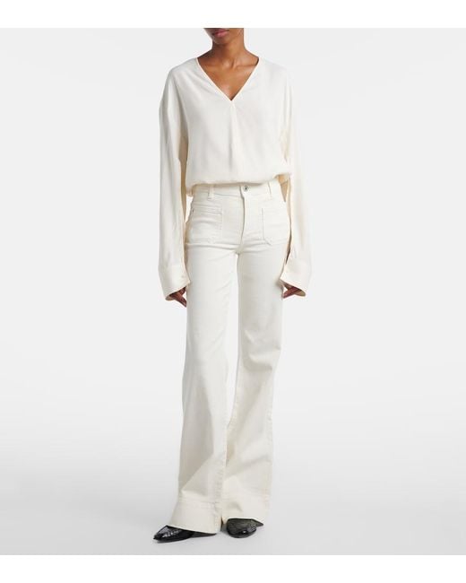 AG Jeans White Vicky Flared Jeans