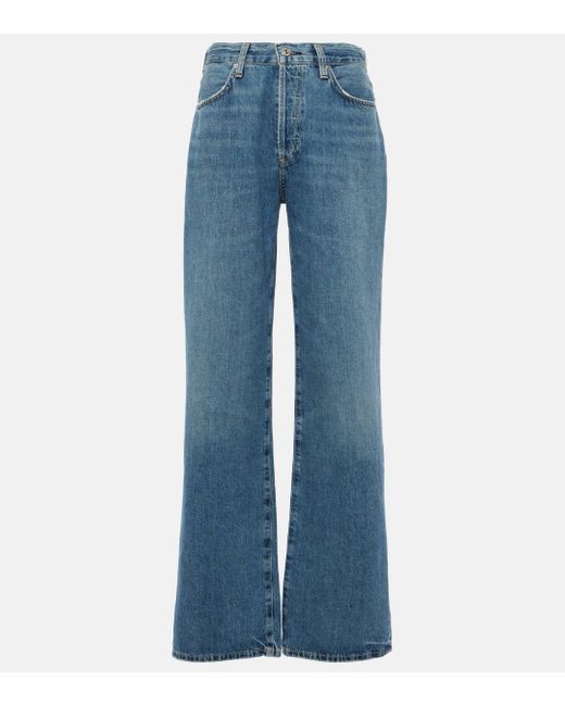 Citizens of Humanity Blue Annina Mid-rise Wide-leg Jeans