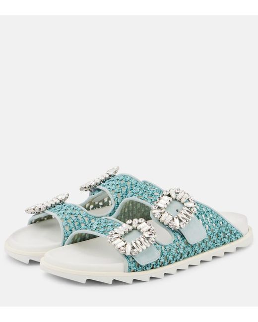 Roger Vivier Multicolor Slidy Viv' Crystal-Embellished Sandals