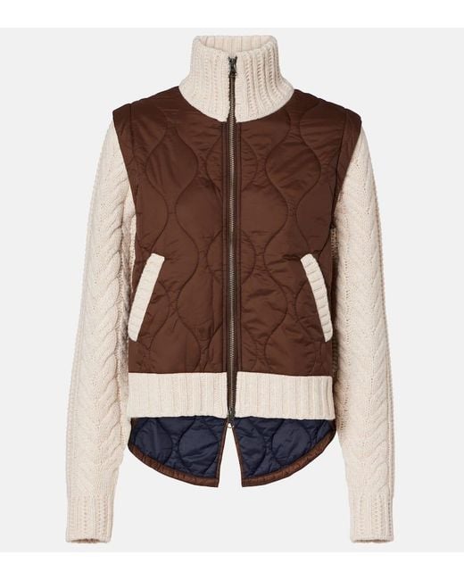 Veronica Beard Brown Patra Quilted Wool-Trimmed Jacket