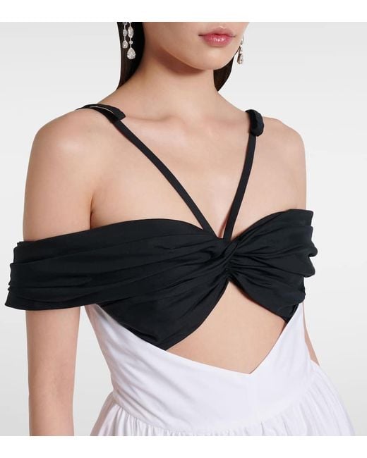 Giambattista Valli White Off-Shoulder-Robe Aus Baumwolle