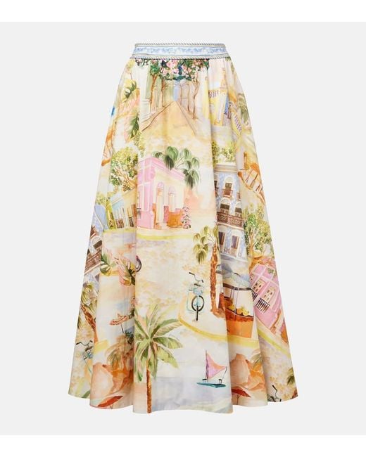 Jupe Longue Imprimee En Coton Farm Rio en coloris Metallic