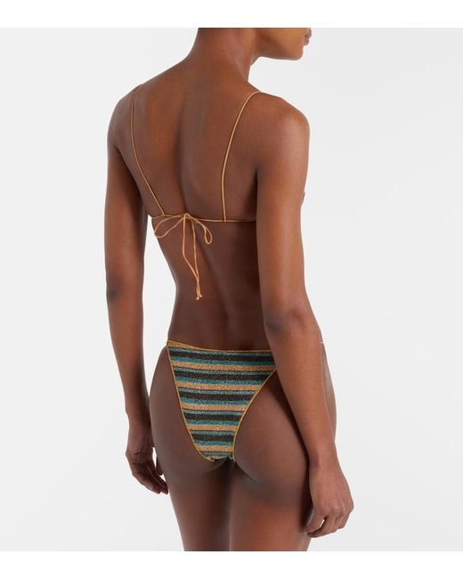 Oseree White Lumiere Striped Bikini