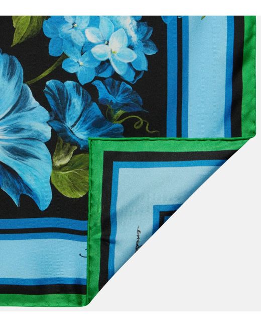 Foulard imprime en soie Dolce & Gabbana en coloris Blue