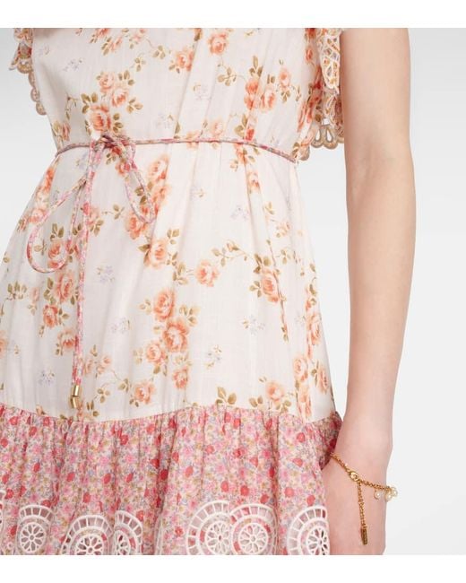 Robe Longue Lucky En Coton Zimmermann en coloris Pink