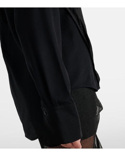 Victoria Beckham Black Silk Crepe De Chine Blouse