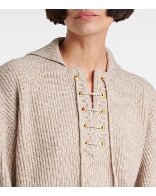 Jersey Con Capucha Eccelso De Cachemir Y Lana Max Mara de color Natural
