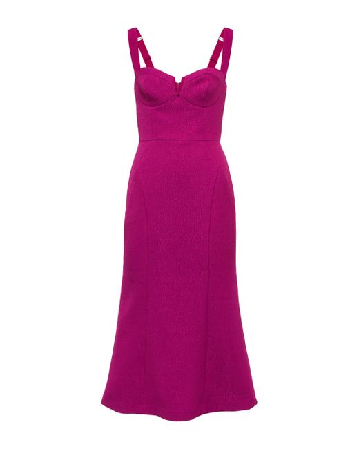 Rebecca Vallance Purple Diana Crepe Midi Dress