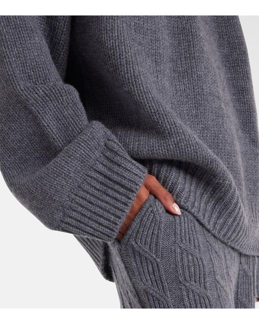 Lisa Yang Gray Oversize-Pullover Oia Aus Kaschmir