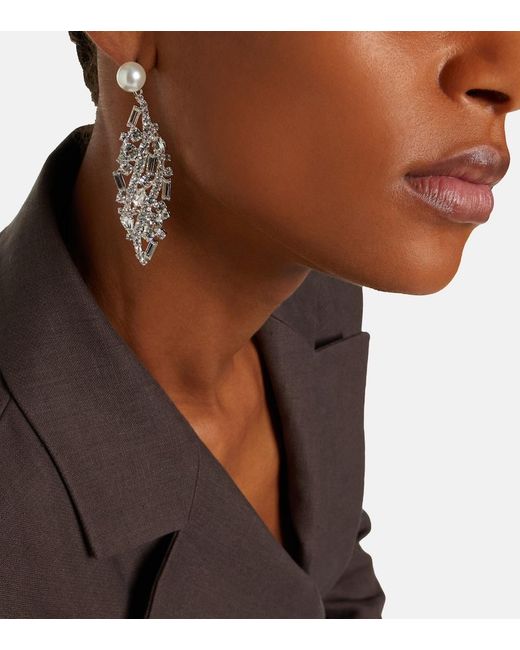Magda Butrym White Embellished Earrings