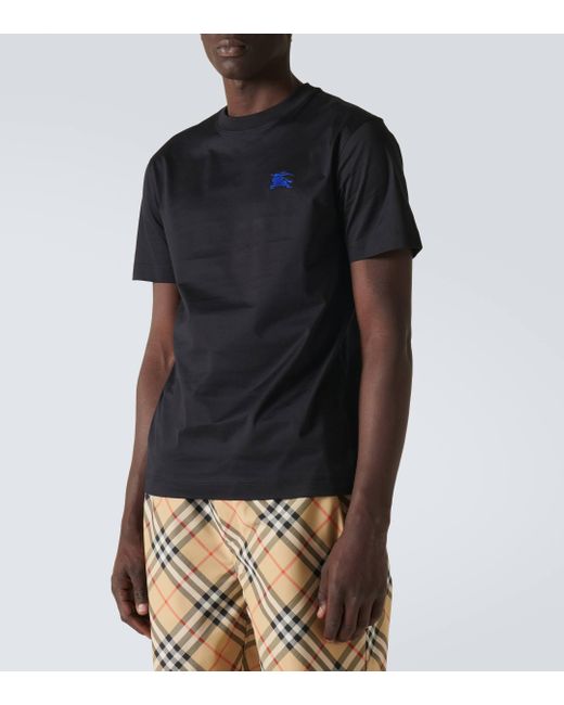 T-shirt en coton a logo Burberry pour homme en coloris Black