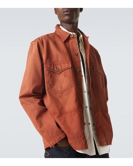 RRL Orange Denim Overshirt for men