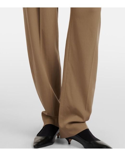 The Row Natural Gianni Wool Straight Pants