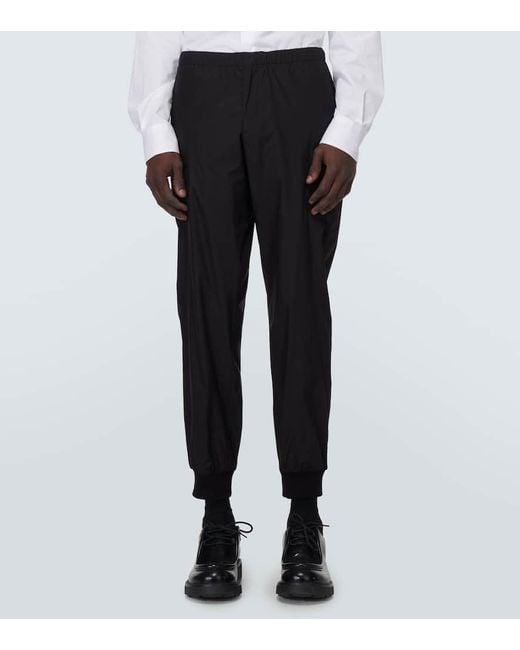 Pantalones deportivos de mezcla de seda Prada de hombre de color Black