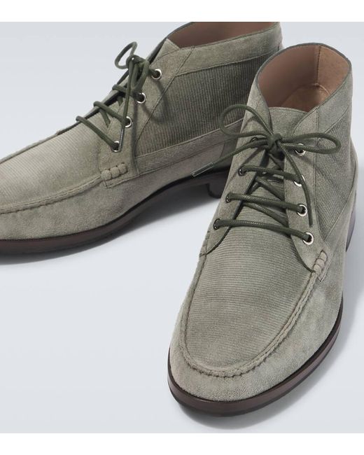 Manolo Blahnik Gray Rhinebeck Suede Desert Boots for men