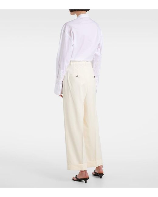 Rohe White Virgin Wool Straight Pants