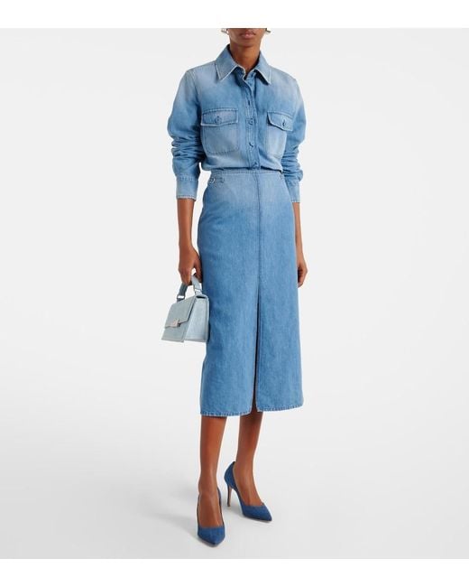 Gianvito Rossi Blue Gianvito 85 Denim Pumps