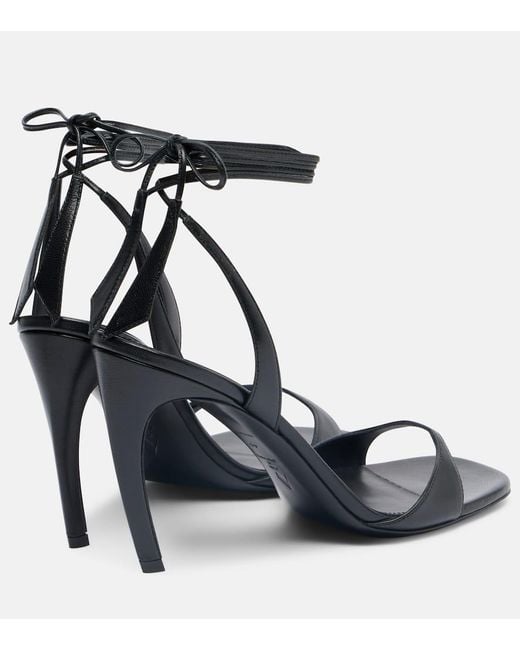 The Attico Black Ora 95 Leather Sandals