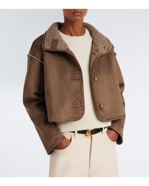 Velvet Brown Esme Teddy-Lined Cropped Jacket