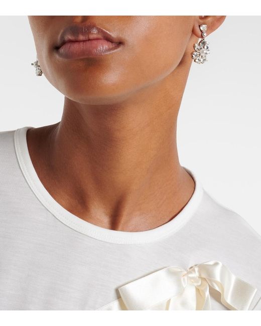 Simone Rocha White Embellished Faux Pearl Drop Earrings