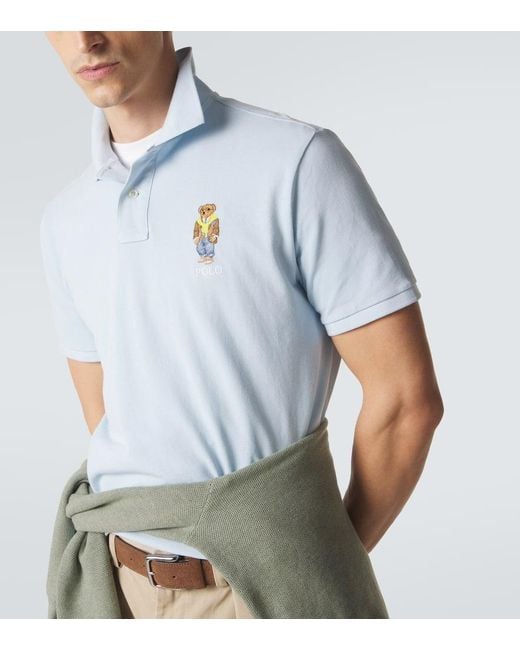 Polo Ralph Lauren White Polo Bear Cotton Pique Polo Shirt for men
