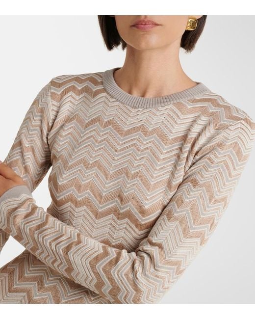 Missoni Natural Zigzag Knitted Minidress