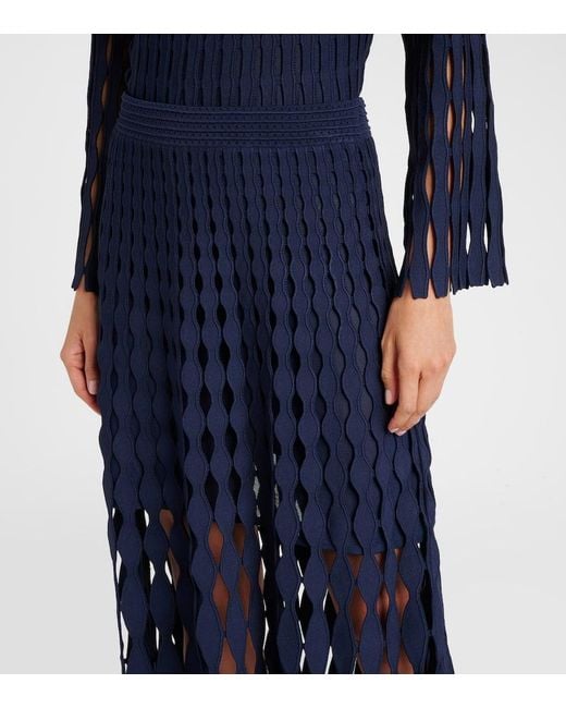 Jonathan Simkhai Blue Midirock Wilma Aus Strick