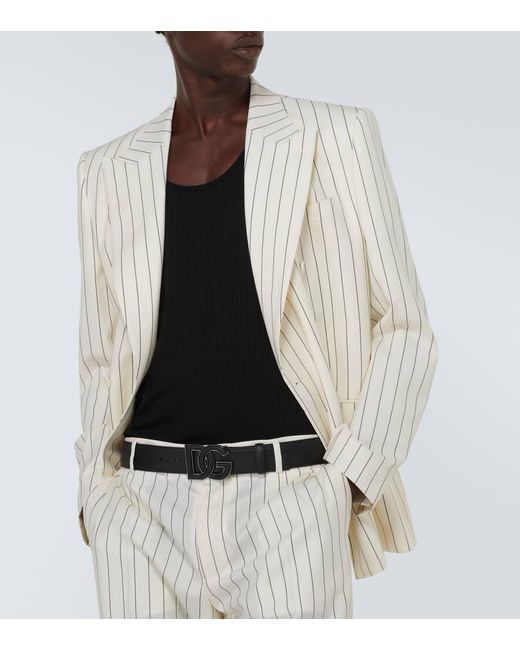 Cinturon DG de piel Dolce & Gabbana de hombre de color Black