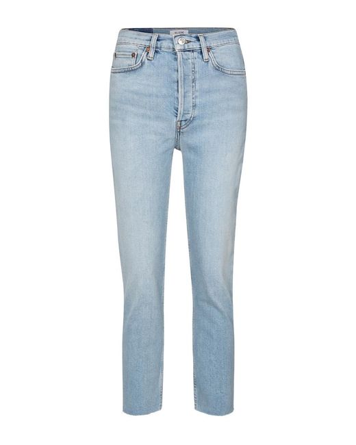 Re/done Blue 90S High-Rise Slim Jeans