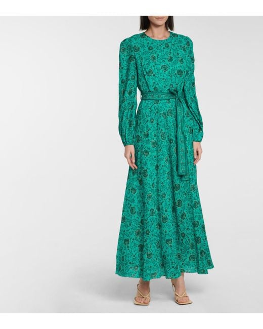 Zimmermann Lulu Floral Linen Maxi Dress in Green | Lyst Australia