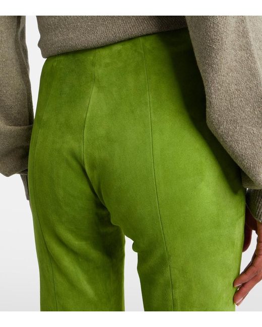 Stouls Green Gege Suede Flared Pants