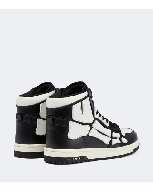 Amiri White Skeleton High-Top Leather Sneakers for men