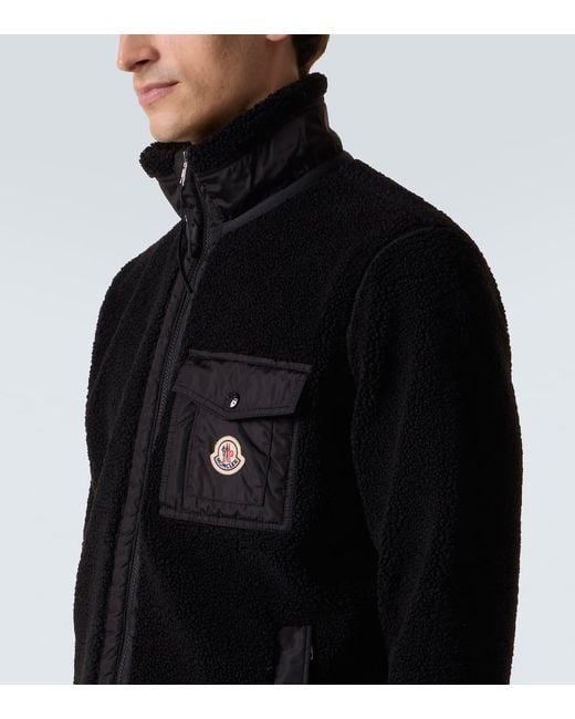 Moncler Jacke Aus Teddyfleece in Black für Herren