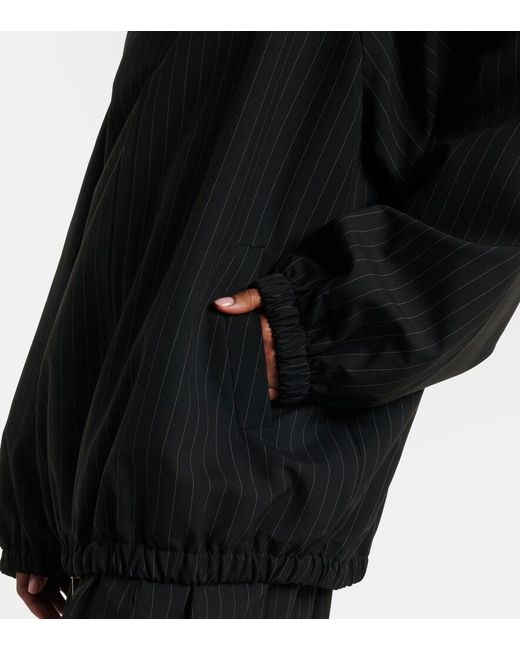 Frankie Shop Black Baxter Oversized Pinstripe Blouson Jacket