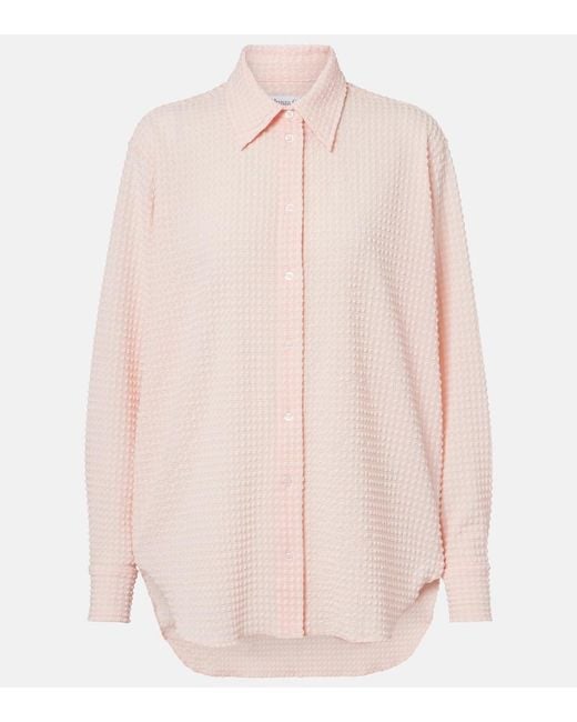 Hunza G Pink Resort Checked Seersucker Shirt