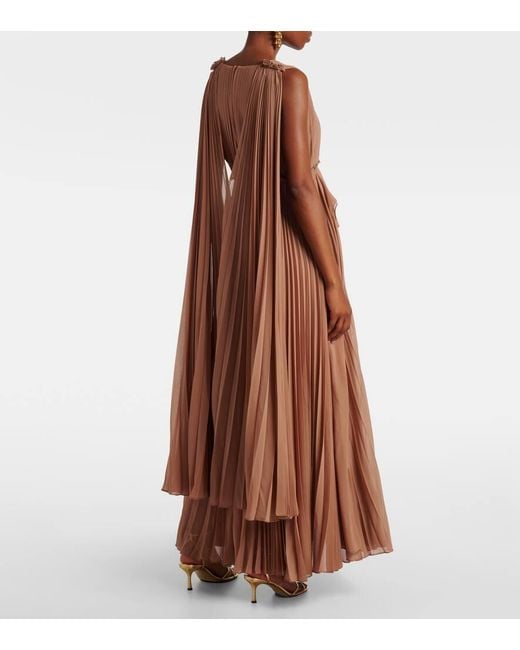 Abito Lungo Memento Con Volant di Zimmermann in Brown