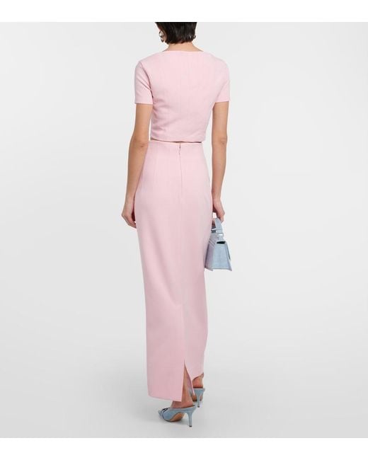 Staud Pink Jeremiah High-Rise Maxi Skirt