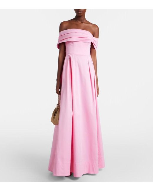 Rebecca Vallance Pink Dianthe Off-Shoulder Bustier Gown