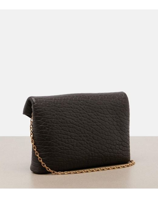 Saint Laurent Black Cassandre Small Leather Clutch